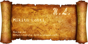 Mikits Lotti névjegykártya